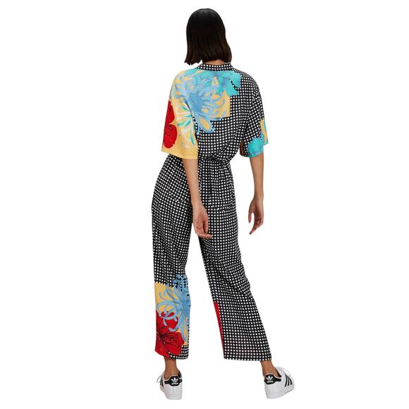 The Kit Gingham Camellia Floral Issa Tie Waist Jumpsuit - Picture 4 of 12